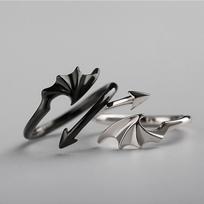Rhinestone Valentine'S Day Gift Angle Fashion Jewelry Korean Style Ring Couple Ring Vintage Ring C