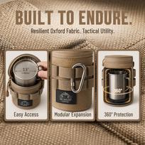 Portable Camping Mug Storage Bag Oxford Cloth Propane Tank Bag Portable Water Bottle Pouch  Picnic Khaki-S