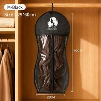 Non-Woven Fabric Wig Storage Bag PEVA Wig Organizer New Hanging Wig Bag  Wardrobe Organization Black-M