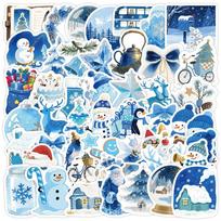 10/30/50pcs Cute Aesthetic Blue Christmas Graffiti Stickers Cartoon Snowman Santa Decals for Laptop Notebook Guitar Sticker Toys