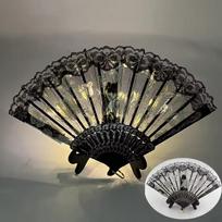 Creative Glow Folding LED Fan Colorful Portable Dancing Light Fan Festivals Court style LED Luminous Fan Night Show