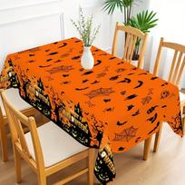 Happy Halloween Rectangle Tablecloth for Tables Decor Kitchen Dining Waterproof Holiday Party Table Cloth Halloween Decorations 90x140cm