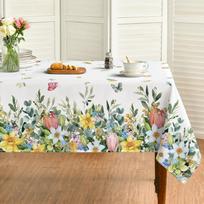 Spring Tulip Flower Butterfly Waterproof Tablecloth Table Decor Washable Farmhouse Kitchen Dining Tablecloth Wedding Party Decor 90x140cm