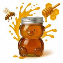 Glass Jar TEDDY BEAR 150ml with Lid for Honey, Jam, Spices, Decorative