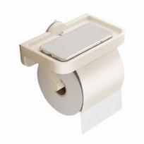 Wall-Mounted Suction Cup Toilet Paper Holder Space Saving Rustproof Paper Roll Storage Shelf No-Drill Phone Storage Tray
