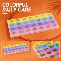 Clear Colorful 4-Compartment Box with Lid, Portable Daily for Travel, 8.54.71 Inches, for and One Size