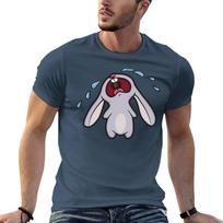 Sad Crying Bunny Rabbit Tshirt Sports Basic Short Sleeve Tshirt S