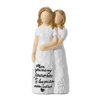 Resin Sister Figurine Statue Home Desktop Decoration, Living Room Shelf Ornament for Women One Size
