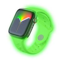 Aukštos kokybės FKM guma Apple Watch apyrankei Šviečianti žalia spalva Tamsiai šviečianti savybė Naujas atvykimas Laikrodžio dirželis IWatch pakeitimui AWB 009 gray