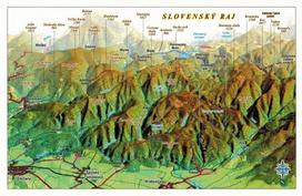 Slovėnijos rojus. Panoraminis žemėlapis su 3D efektu. Atvirukas