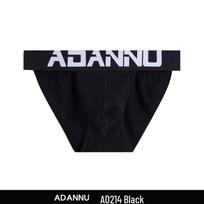 ADANNU Men's Black & White High-Cut Thong Cotton Briefs XL