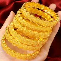 24K Gold Plated Luxury Wedding Bracelet for Dubai Brides orange