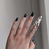 Irregular Texture Lava Drop Ring Vintage Armor Ring Unique Nail Sleeve  Party Style A