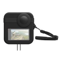 PULUZ, skirtas GoPro Max dvigubo objektyvo dangtelio dėklas + silikoninis kūno apsauginis dėklas(Juoda) juoda