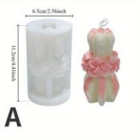 3D Drožinėtas Silikoninis Žvakių Liejimo Forma | DIY Aromaterapijai, Muilui ir Dervos Rankdarbių Įrankis A white