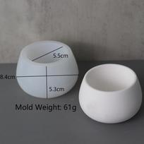 Round Succulent Flower Pot Silicone Mold DIY Concrete Cement Plaster Greenery Flower Pot Candlestick Mold Home Decoration Craft gray
