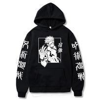 Jujutsu Kaisen Anime Sukuna Graphic Printed Hoodies Vintage Oversized Hooded Casual Long Sleeves Hoodie Men Women Clothes S