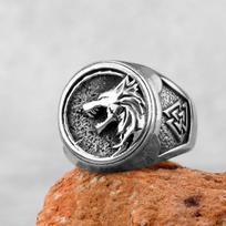Nerūdijančio plieno vikingų vilko galvos žiedas, neblunkantis, auksinės spalvos, vyriškas, medžioklės žaidimų medžiotojo vilko nagų žiedas, skandinaviški papuošalai 7