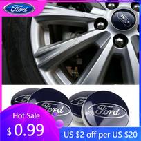 Car Sticker 4 X 54MM Wheel Centre Caps Set Hub Centre Rim Cover Badge Blue Center Wheel Cap Kit Fit For Ford Most Models