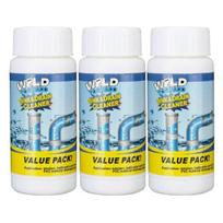 3 vnt. vamzdžių atkimšimo priemonės Wild Pipe Unblocker valiklis milteliai virtuvės kriauklės praustuvai tualetai saugus kanalizacijos valiklis 3pcs gray