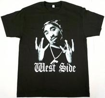 2Pac TUPAC SHAKUR West Side Rap Hip Hop Men Women Cotton Tshirt Luxury Brand Clothing Child Tee Boy Girl Tops Big Size Tops -... S