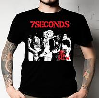 7 SECONDS T-shirt Punk Rock Band Adult Tee Black 100% Cotton New Unisex All Size Unisex T-Shirt S