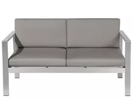 Sodo suoliukas su pagalve SALERNO 142 cm metalinis tamsiai pilkas