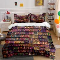 Colorful Geometric Pattern Bedding Set Bedding set (1 duvet cover, 2 pillowcases, duvet not included) 135x200cm