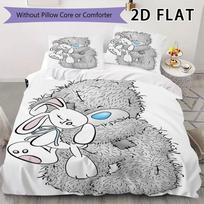 Tatty Teddy Pattern Bedding uilt Set uilt Cover Pillowcase Home Decoration Birthday Gift (1 * duvet cover + 2 * pillowcase  without core) 135x200cm