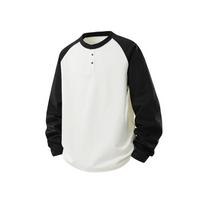 Color-Blocked Drop-Shoulder Round-Neck Comfortable Skin-Friendly Top—Stylish Casual T-Shirt M