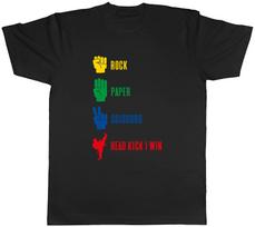 Rock Paper Scissors Mens T-Shirt Head Kick I Win Funny Taekwondo Tee Gift XXXXL