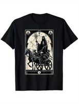 The Chariot Tarot Card Graphic T-Shirt Gothic Mystic Vintage Tee XXL