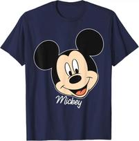 Hot Fashion Disney Mickey and Friends Mickey Mouse Big Face T-Shirt S-4XL Four Seasons Gift XXXXL