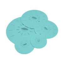 5Pcs Spill-proof Suction Cover Heat Resistant Pot Lid Kitchen Accessories Microwave Bowl Cover  Cup mėtų žalios spalvos