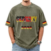 Men's German Soccer Graphic T-Shirt Short Sleeve - Fan Printed Top Casual Wear for Day L