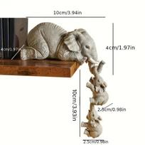 3 Pcs/set Cute Elephant Hug Baby Doll Resin Handicraft Decoration Home Decor Gift Decorative Figurines Miniatures Accessories
