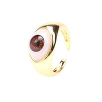 Vintage Demon Eyes Finger Ring Personalized Punk Eyeball Ring Fashion Resin Eyes Ring  Hipster