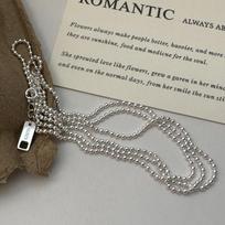 Fine Jewelry Luxury Silver Ball Chain Necklace 925 Sterling Silver Long Chain Necklace Woman 69+5cm&Necklace