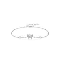 Moissanite 925 Sterling Silver Super Fairy Butterfly Micro Inlaid Diamond Bracelet Forest Style Advanced Thin Wrist Wedding Gift 925 silver