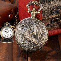 Punk Retro Dragon Pocket Watch Bronze Chain Pocket Watch for Men, Unique Vintage Collectible Gift for Collectors