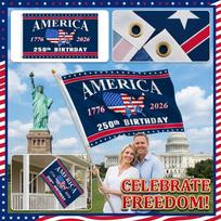 1776 2026 0th Birthday Flag - 4771 Inch Outdoor Polyester US Flag for Independence Day Celebration - Patriotic One Size