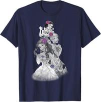 Hot Fashion Casual Disney Princess Trio Floral Sparkle Graphic T-Shirt T-Shirt S-4XL Four Seasons XXL