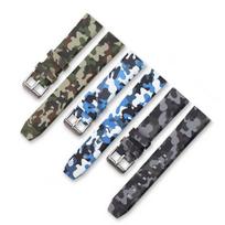 20/22/24mm Mėlynas/Žalias/Pilkas Armijos Kamufliažinis Laikrodžio Dirželis Sportinis Silikoninis Guminis Dirželis 20 mm pilka