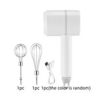 Adjustable Gears Electric Hand Mixer Portable Mini Egg Beater Garlic Crusher  Whipped Cream Pink 1200 mAh