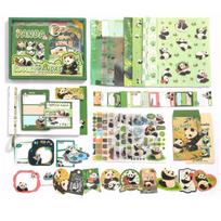 Diary Planner Scrapbooking Panda A6 Grid Thick Masking Stylish Background Planner Gift for Elementary School Back to Graduation Gift Set, Set, Kit,