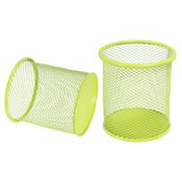 uxcell Mesh Pen Metal Desk Stationery Makeup Brush Holder for and Classroom 2-Pack Holder, Organizer, & Home, Office, (Green)