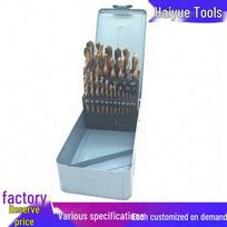 25-Piece High-Speed Cobalt Twist Drill Bit Set - Stainless Steel, High Hardness, Straight Shank with Hole Puncher Set of 25 Pieces