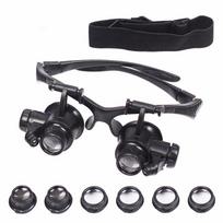 Head on Clock Repair Four Sets of Glass Jewelry Assessment Magnifier with LED Magnifier