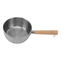 Sauce Pan Stainless Steel Non Stick Noodles Pot Multipurpose Electric Cooking Pot with Wood Long 18CM; 3L gray