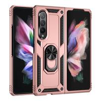 Smūgiams atsparus stovas telefono dėklas, skirtas Samsung Galaxy Z Fold 3 5G Fold3, apsaugantis nuo dulkių, Funda Capa Coque for Samsung Z Fold 3 rožinio aukso spalvos